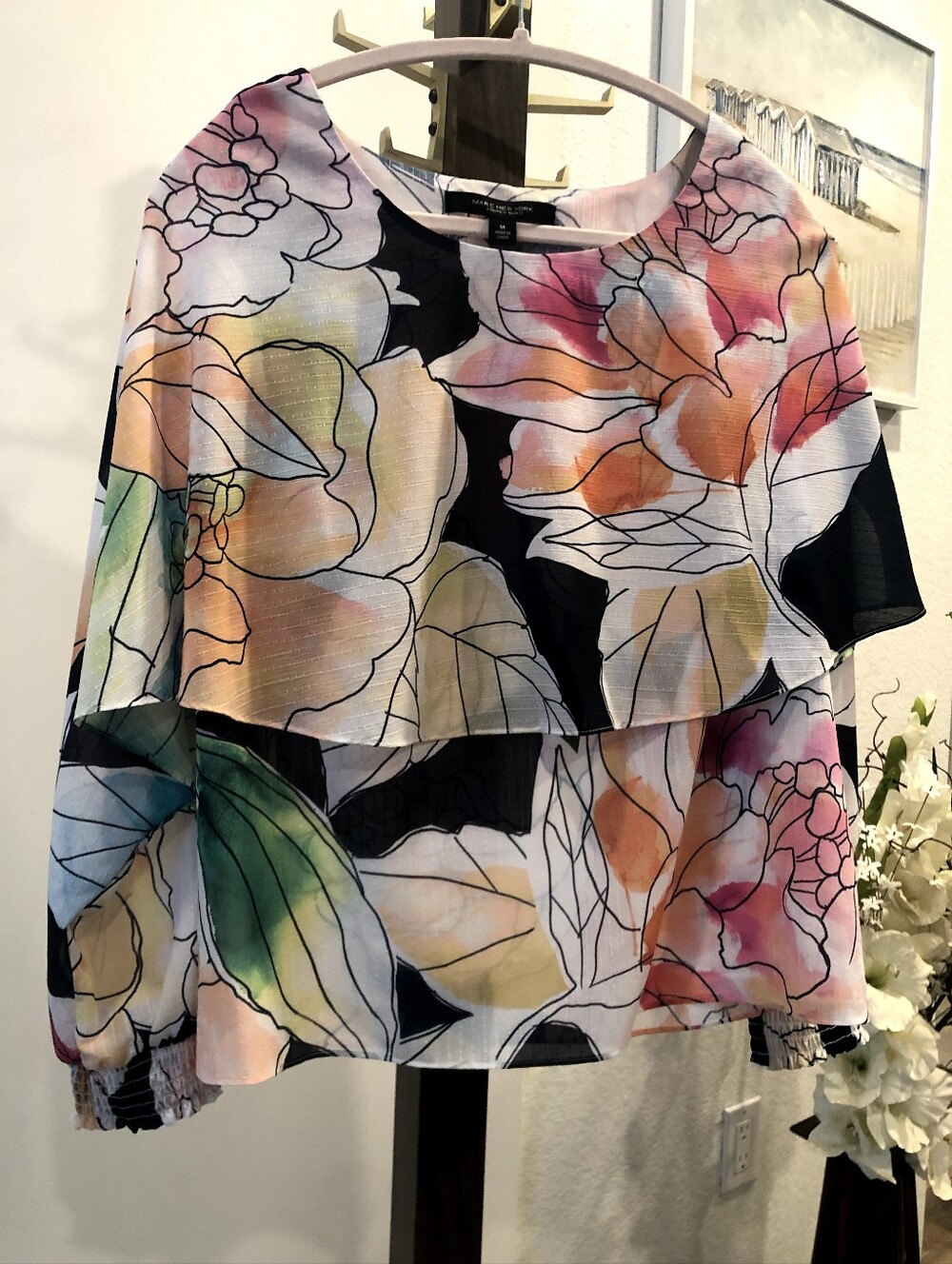 2 for $22 - MARC NEW YORK Layered Floral Blouse - Multicolor